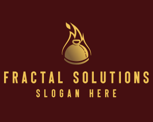 Restaurant Dining Cloche Flame logo design