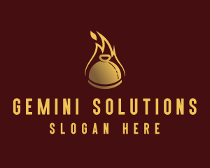 Restaurant Dining Cloche Flame logo design