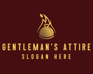 Restaurant Dining Cloche Flame logo design