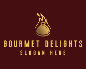 Restaurant Dining Cloche Flame logo design