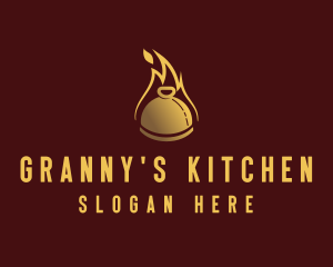 Restaurant Dining Cloche Flame logo design