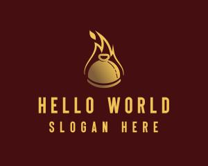 Restaurant Dining Cloche Flame logo design