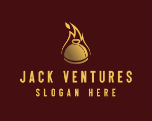 Restaurant Dining Cloche Flame logo design