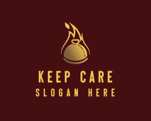 Restaurant Dining Cloche Flame logo design