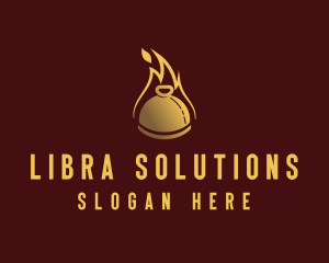 Restaurant Dining Cloche Flame logo design