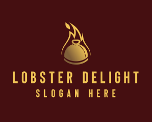 Restaurant Dining Cloche Flame logo design