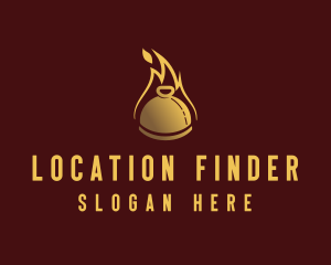 Restaurant Dining Cloche Flame logo design