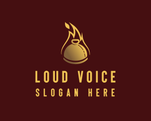 Restaurant Dining Cloche Flame logo design