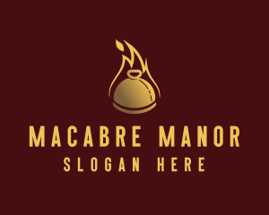 Restaurant Dining Cloche Flame logo design