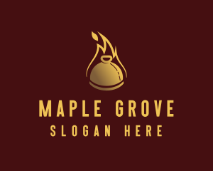 Restaurant Dining Cloche Flame logo design