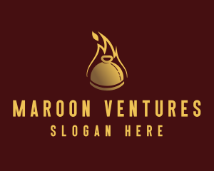 Restaurant Dining Cloche Flame logo design