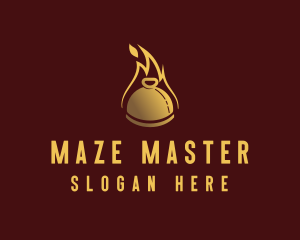 Restaurant Dining Cloche Flame logo design