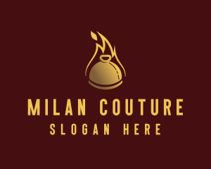 Restaurant Dining Cloche Flame logo design