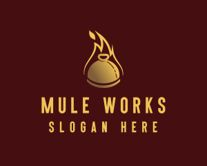 Restaurant Dining Cloche Flame logo design