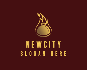 Restaurant Dining Cloche Flame logo design