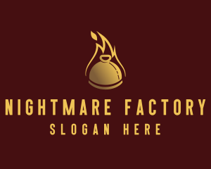 Restaurant Dining Cloche Flame logo design