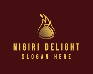 Restaurant Dining Cloche Flame logo design