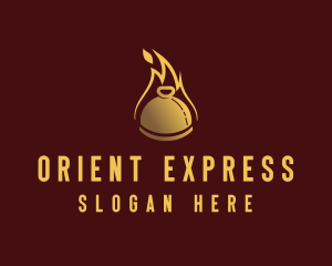 Restaurant Dining Cloche Flame logo design