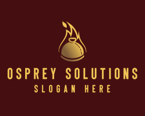 Restaurant Dining Cloche Flame logo design