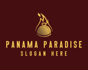 Restaurant Dining Cloche Flame logo design