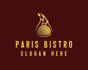 Restaurant Dining Cloche Flame logo design