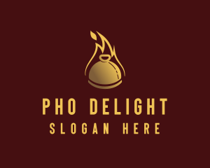 Restaurant Dining Cloche Flame logo design