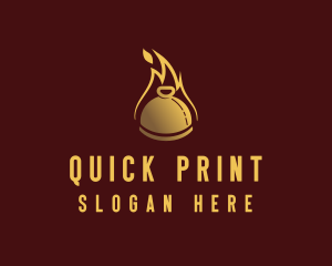 Restaurant Dining Cloche Flame logo design