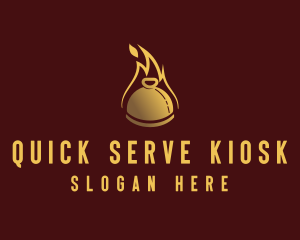 Restaurant Dining Cloche Flame logo design