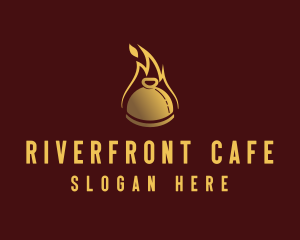 Restaurant Dining Cloche Flame logo design