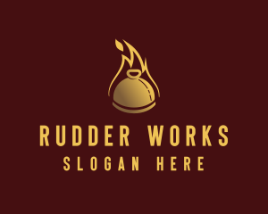 Restaurant Dining Cloche Flame logo design