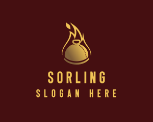 Restaurant Dining Cloche Flame logo design