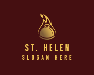 Restaurant Dining Cloche Flame logo design