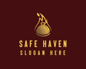 Restaurant Dining Cloche Flame logo design