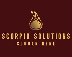 Restaurant Dining Cloche Flame logo design