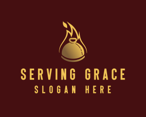 Restaurant Dining Cloche Flame logo design