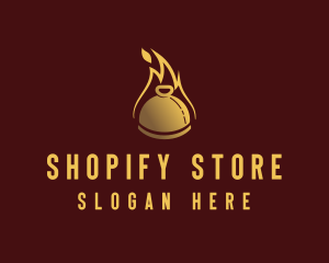 Restaurant Dining Cloche Flame logo design