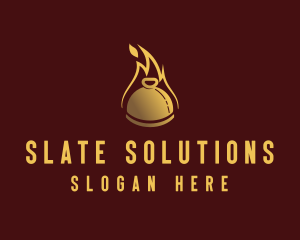 Restaurant Dining Cloche Flame logo design