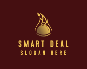 Restaurant Dining Cloche Flame logo design