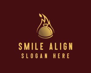 Restaurant Dining Cloche Flame logo design