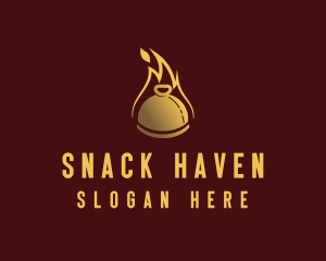 Restaurant Dining Cloche Flame logo design