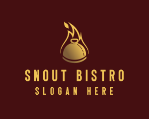 Restaurant Dining Cloche Flame logo design