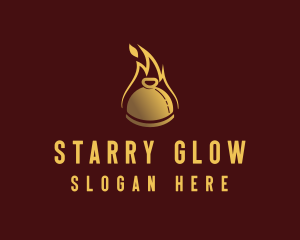 Restaurant Dining Cloche Flame logo design