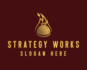 Restaurant Dining Cloche Flame logo design