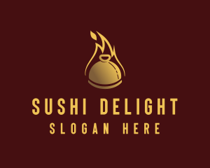 Restaurant Dining Cloche Flame logo design