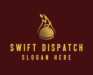 Restaurant Dining Cloche Flame logo design