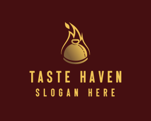 Restaurant Dining Cloche Flame logo design