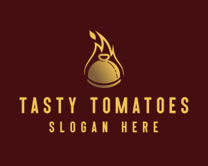 Restaurant Dining Cloche Flame logo design