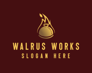 Restaurant Dining Cloche Flame logo design