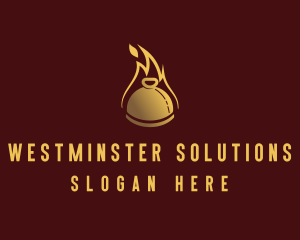 Restaurant Dining Cloche Flame logo design