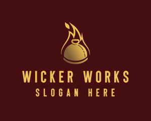 Restaurant Dining Cloche Flame logo design